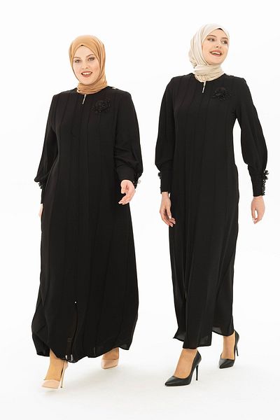 Beyza Elite Black Ferace 3320 - Με κομψά αξεσουάρ