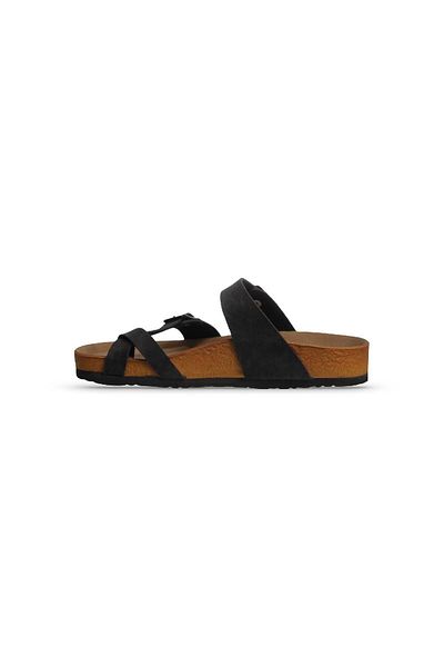 M.P. MP Double Band Women's BLACK Casual Slippers