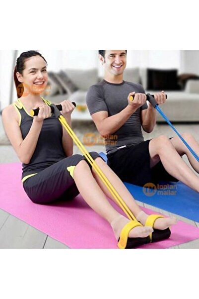 St Morritz Direnç Lastiği Sarı Body Trimmer Ayaklı Direnç Karın Egzersiz Last...