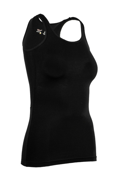 BSM Black/White 2-Piece Modal Women's Undershirt - Thick Strap and Extra Long