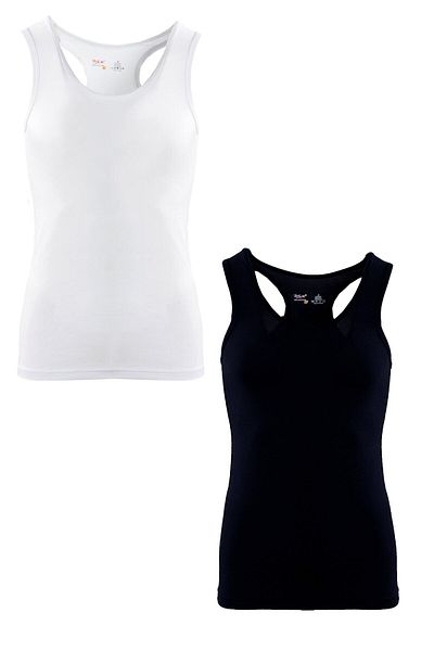 BSM Men's Black-White 2-Piece Soft Modal Sports Athlete Set