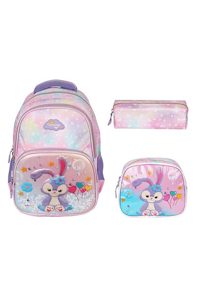 RKY SERENITY Relaxion New Season Rabbit Figurad Rucsac pentru școală primară Lunch Box Suport stilou Set triplu