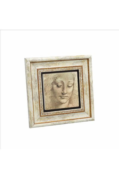 BAKSEPETE Leonardo Da Vinci Imprimat 20cmx20cm Pictură cu piatră naturală - Krg-138