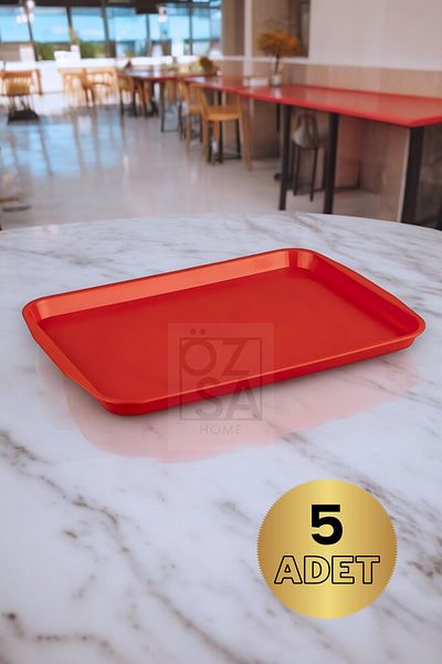 ÖzSa Home 5 Presentation Trays - Tea Serving, Fast Food Serving, 27x36 cm ABS Buffet for Restaurant