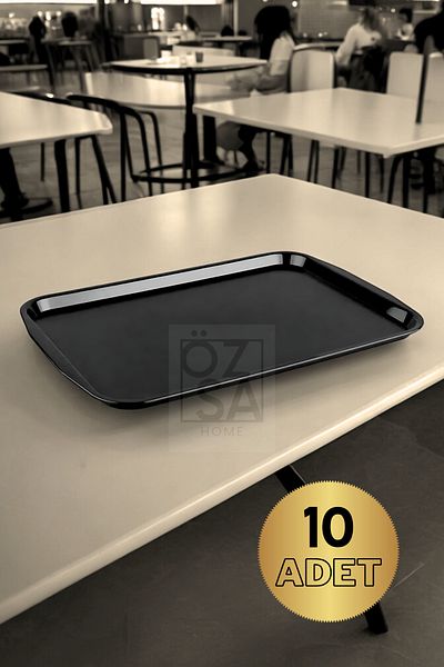ÖzSa Home 27x36 cm ABS Serving Tray - 10 Pieces Tea Serving Fast Food Presentation Tray Buffet Restaurant