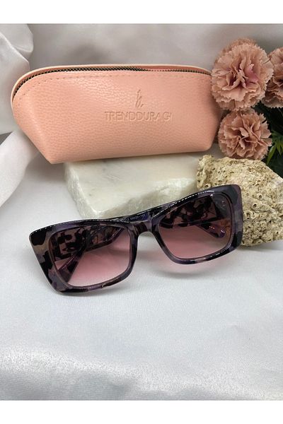 Di Caprio Keds Cat Eye Purple Patterned Women Sunglasses