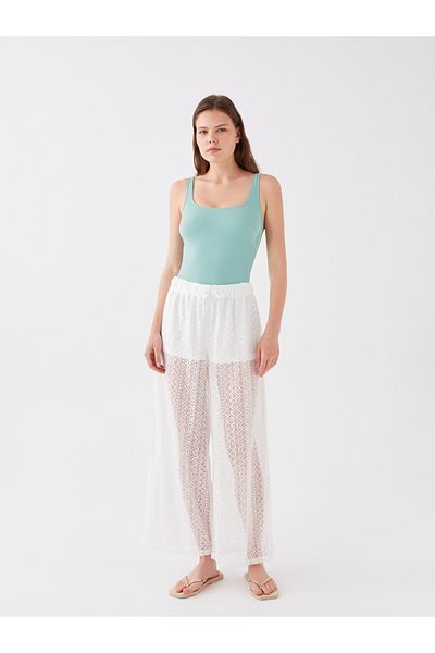 LC Waikiki Lace Women's Beach Pants with Elastic Waist