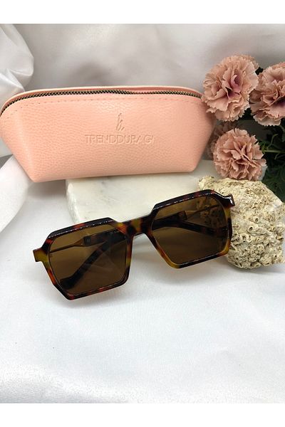 Di Caprio Scar Design Square Leopard Women's Sunglasses