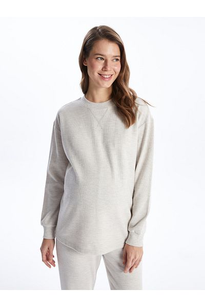 LC Waikiki Einfarbiges Umstands-Sweatshirt mit Rundhalsausschnitt