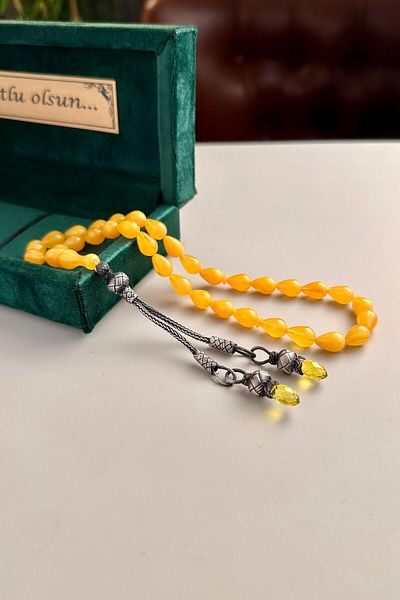 dergah tesbih Water Drop Squeezing Amber Kazaz Tasseled Rosary