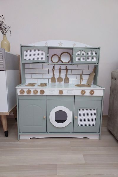 Hedef Linden Green Wooden Toy Kitchen Set (LED)