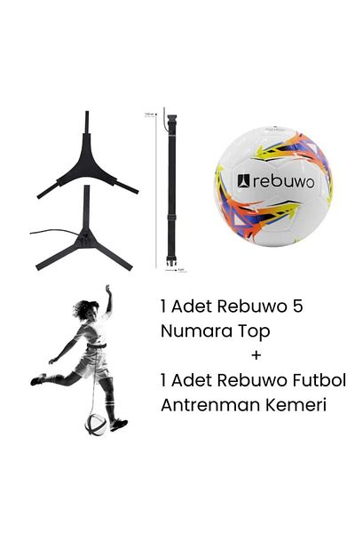 Rebuwo Orange Soccer Ball + Football Training Belt