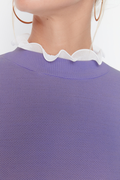 Trendyol Modest Lila gyöngy és tüll részletes pulóver-nadrág kötöttáru készlet TCTAW23US00088