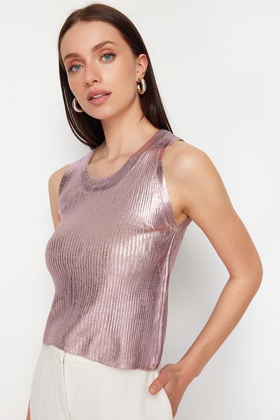 Trendyol Collection Λεπτή μπλούζα πλεκτά με φύλλο αποξηραμένου τριαντάφυλλου TWOSS23BZ00693