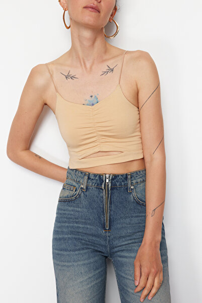 Edit by Trendyol Μπεζ μέση με λεπτομέρεια πλεκτή αθλήτρια TEDSS24AL00001