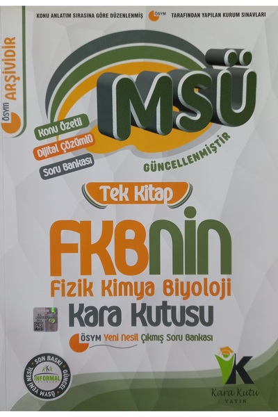 MSÜ FKB Fizik Kimya Biyolojinin Kara Kutusu Tek Kitap Çıkmış Sorular Soru Bankası İnformal Yayınları