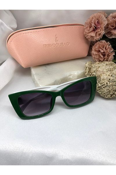 Di Caprio Ode Cat Eye Green Two Colors Women's Sunglasses