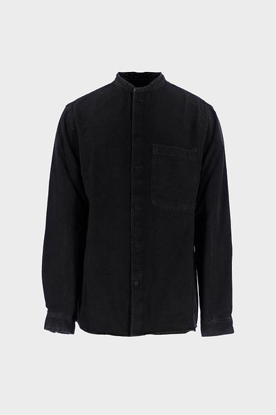 CROSS JEANS Black Regular Fit Jean Shirt - High Collar, Buttoned C 4553-086