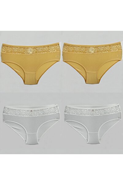 Clara Butik 4-пачка жіночих трусиків-боксерів з високою талією та мереживом (надзвичайно м'які та еластичні)