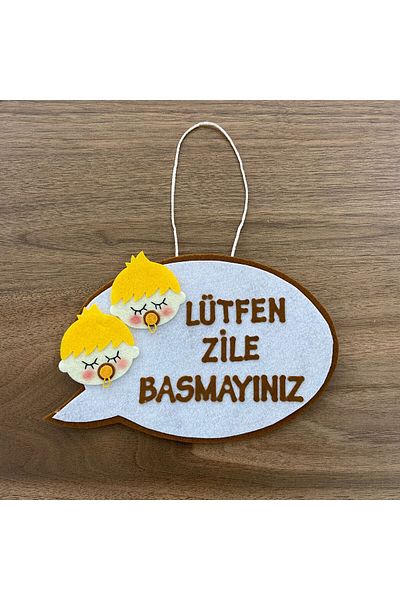 OZN TUHAFİYE Χειροποίητο τσόχα Παρακαλώ μην τσέπετε το αξεσουάρ πόρτας του κουδουνιού