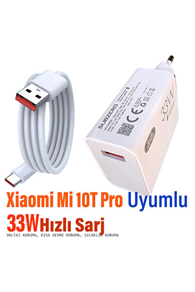 EXENAR Xiaomi Mi 10T Pro Şarj Aleti 33W HIZLI Şarj Adaptörü ve 5A Kablosu