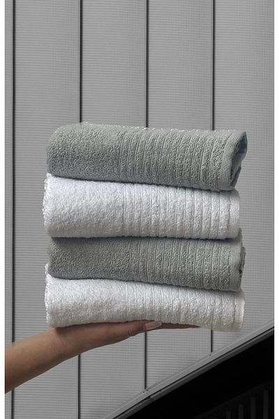 SHAL HOME Shawl 100% cotton Set of 4 Hand and Face Towels
