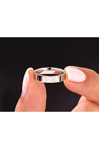 deren gümüş 4mm Düz Kesim Gümüş Alyans Erkek Kadın Alyans Karma Yapmaz