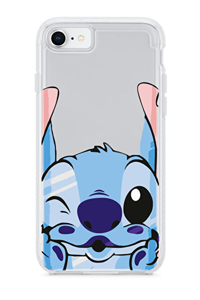 Merwish Apple I?phone 7 Ve 8 Uyumlu Şeffaf Kapak Kılıf Stitch Desenli