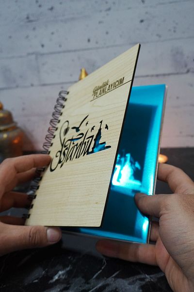 markcat Caiet de planuri din lemn de design Istanbul - Agenda fără timp - Planificator zilnic (CAIET DE PLANIFICARE) A5