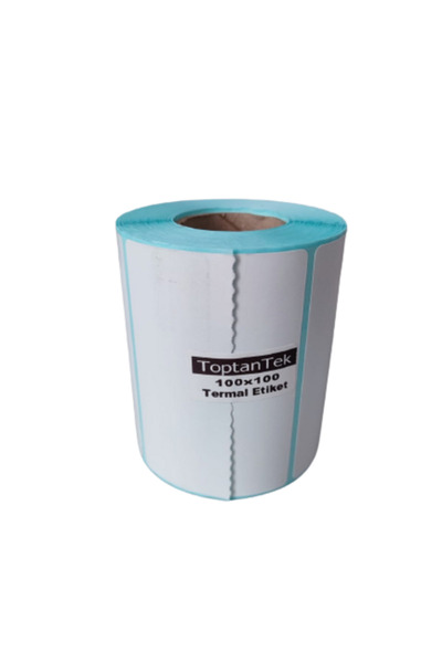 HITMAX 100x100 Termal Barkod Etiket 1 Rulo 500 Adet Etiket (TAM ADET) Lamine Termal Ekit
