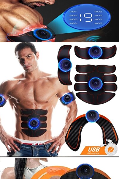 xolo Elektronik Kas Çalıştırıcı ve Kemer Seti Kalça Kol Bacak Göbek Abdominal...