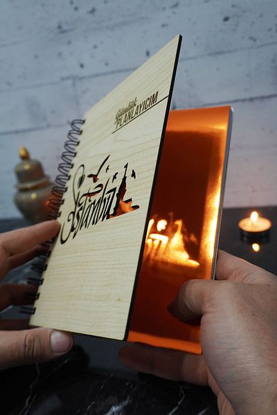 markcat Istanbul Design Wooden Plan Notebook - Infinite Agenda - Daily Planner (PLANING NOTEBOOK) A5