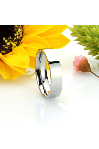 deren gümüş 5mm Düz Kesim Gümüş Alyans