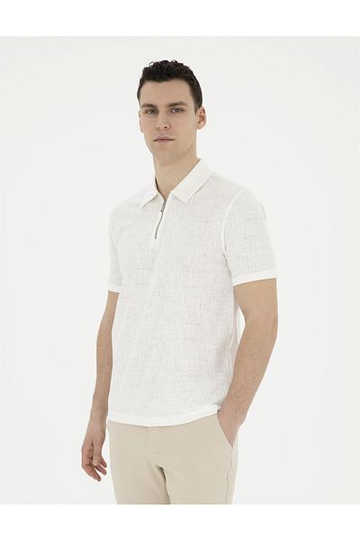 Pierre Cardin Μπλουζάκι Ecru Slim Fit ELİFSU BUTİKHOME