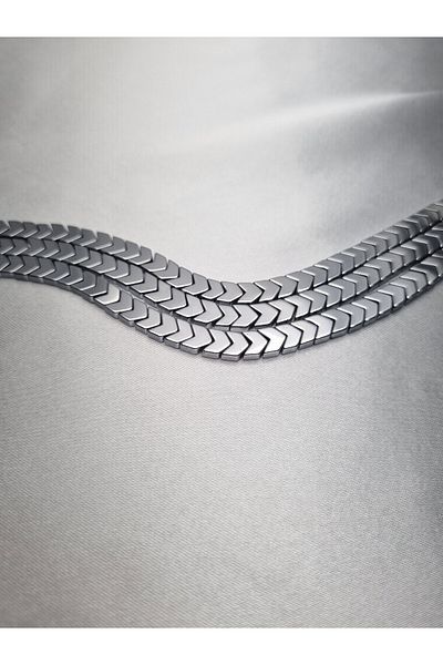 Yüksel Boncuk 6x3 mm Sergeant Model Hematite (Silver) Stone Natural Stone String