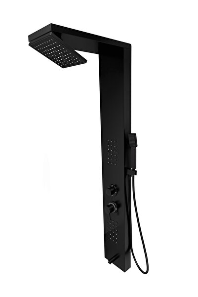 Jet Banyo Victoria Siyah Premium Lena Mafsallı Masajlı Duş Paneli - Dikey Jak...