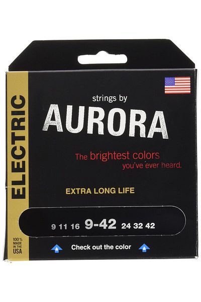 Aurora Electric Guitar string (9-42 Electric string) Black Color