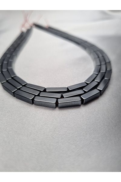 Yüksel Boncuk 4x13mm Square Hematite (Anthracite) Stone Natural Stone String
