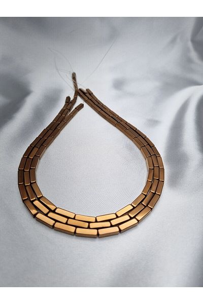 Yüksel Boncuk 4x13mm Cornered Hematite (Copper) Stone Natural Stone String