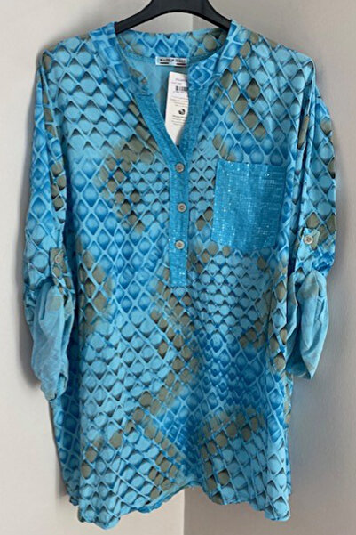 AYASOFYA OTANTIK Жіноча італійська турецька блуза з паєтками, кишенями та ґуд...