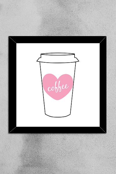 yhfoto Model Coffee Pink - Cadru de pictură decorativ pătrat 20x20 colorat -yedabk21