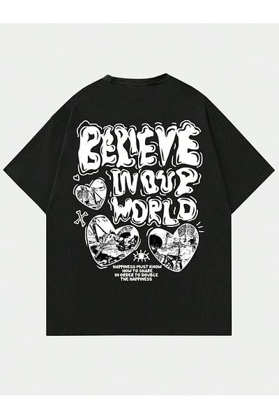 Mad&Calf Μπλουζάκι Unisex Believe με στάμπα με λαιμόκοψη
