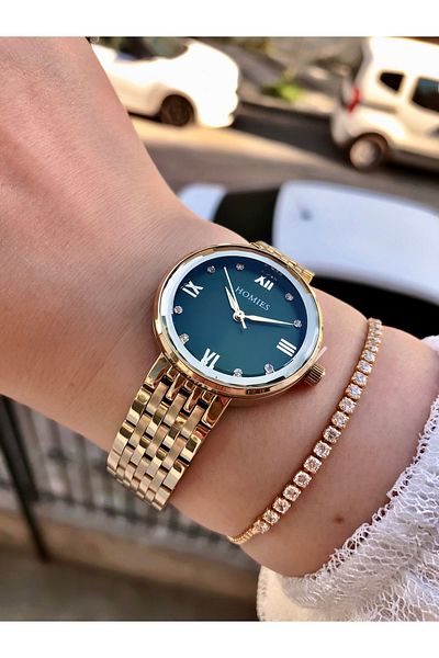 Homies WRISTWATCH ROUND CASE CUT GLASS BRACELET WITH GIFT