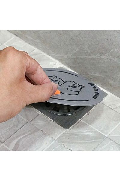 TİNEKE Bathroom and Kitchen Sink Anti-Odor Drain Protector Silicone Leak-Proof Pad 1 PIECE GRAY