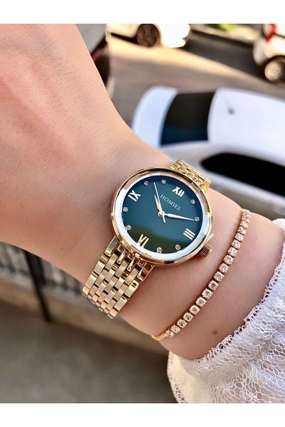 Homies WRISTWATCH ROUND CASE CUT GLASS BRACELET WITH GIFT