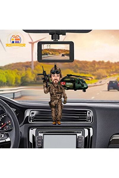 3D Hediye Dünyası JÖOK - PÖH - JÖH - ÖKK- ASKER karikatürü Araba Dikiz ayna süsü