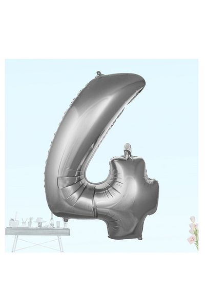 Deniz Party Store MEDIUM SIZE 76-80 CM SILVER ( 4 ) FOUR FIGURES FOIL BALLON