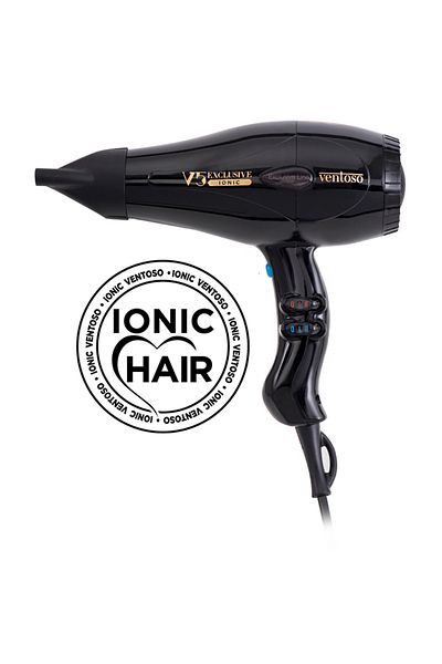 Ventoso V5 Exclusive Ionic 2500 W Professional Blow Dryer Nero