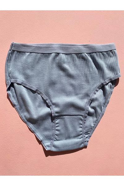 LEYNA BUTİK Corded Cotton Lycra 4-Piece Women's Triangle Bato Panties (Pink-Blue-Green-Black)