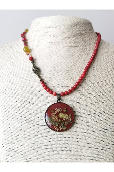 Halley Concept Real Flower Patterned Special Design Epoxy Women's Necklace